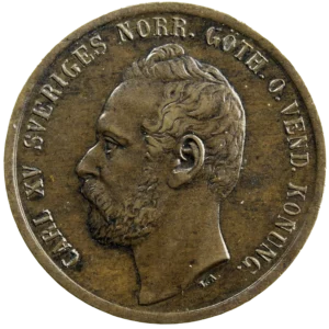 Suède Charles XV 5 ore 1862 étoile