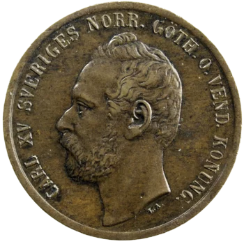 Suède Charles XV 5 ore 1862 étoile