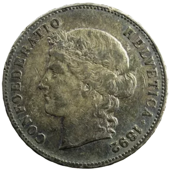 Switzerland 5 francs 1892