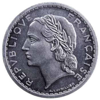 Gouvernement provisoire essai 5 francs aluminium 1945