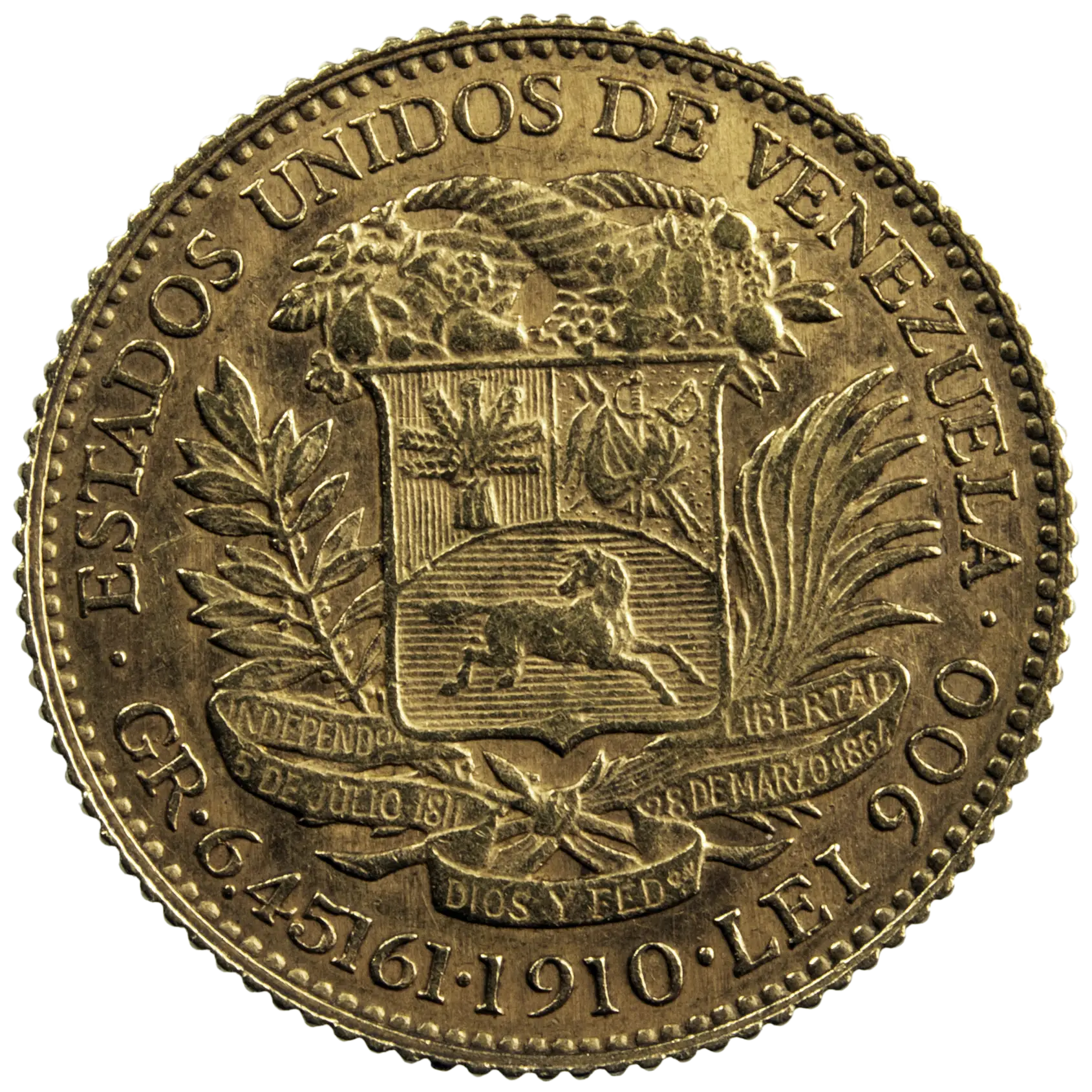 Venezuela 20 bolívars 1910 Paris – Image 2