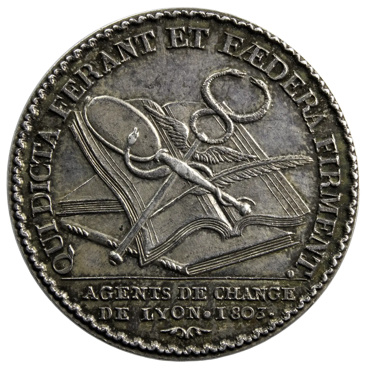 Napoléon jeton argent agent de change Lyon 1803 – Image 2