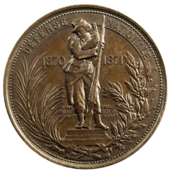 French national defense Cu medal 1870-1871