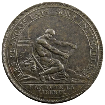 Constitution Cinq sols de Monneron à l'Hercule 1792