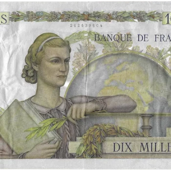 10,000 franc note 5-1-1956
