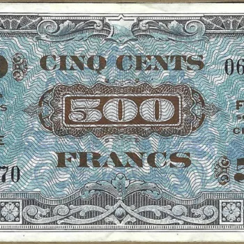 Billet 500 francs drapeau 1944