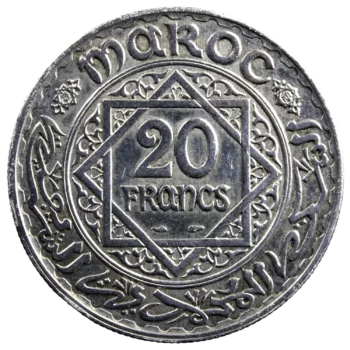 Maroc Mohammed V 20 francs 1347 Paris