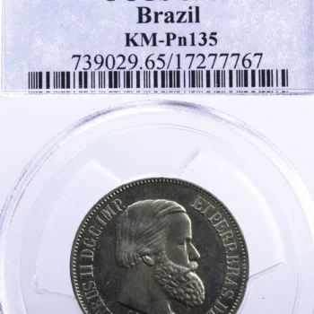 Brésil Pierre II 20 reis 1869 PCGS SP65