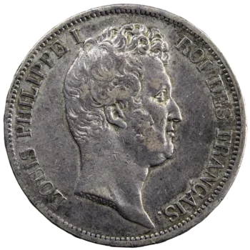 Louis Philippe 5 francs 1830 Paris tranche en relief