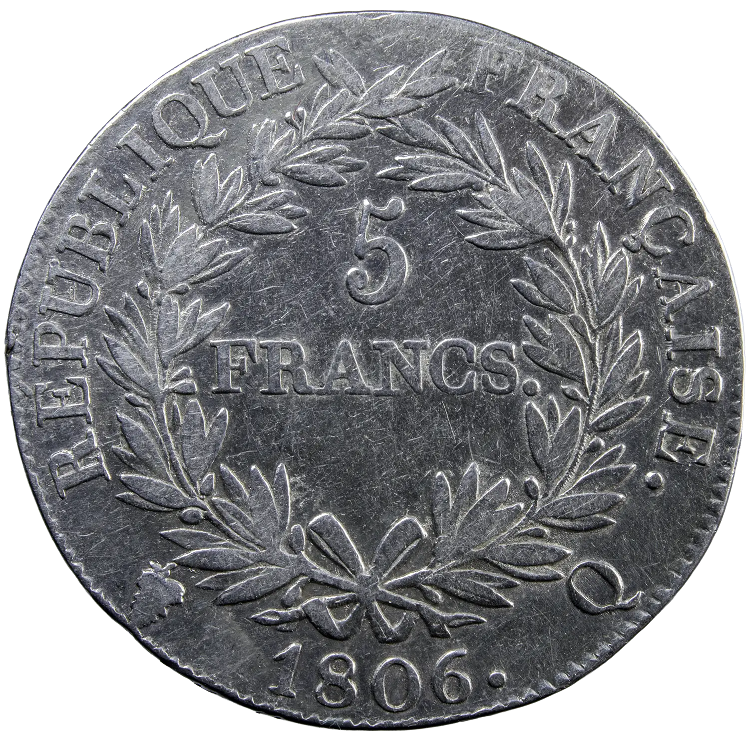 Napoléon I 5 francs 1806 Perpignan – Image 2
