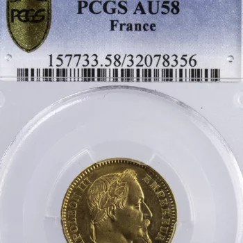 Napoléon III 20 francs 1863 Paris PCGS AU58