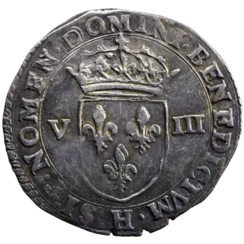 Henri III 1/8 écu 1589 La Rochelle