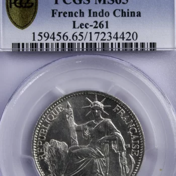 French Indochina AR 50 centimes 1936 PCGS MS65