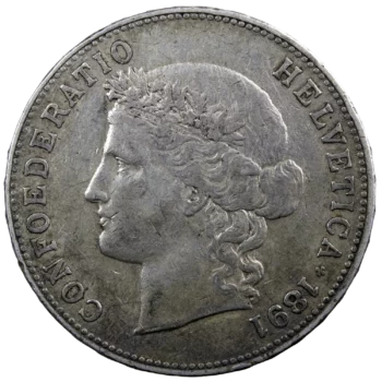 Suisse 5 francs 1891 Berne