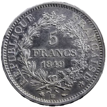 Second Republic AR 5 francs 1849 BB