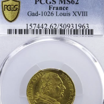 Louis XVIII 20 francs 1815 A PCGS MS62
