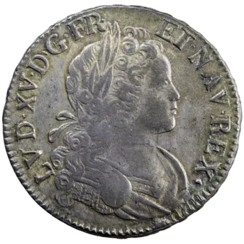 Louis XV AR ecu de France Navarre 1718 Aix